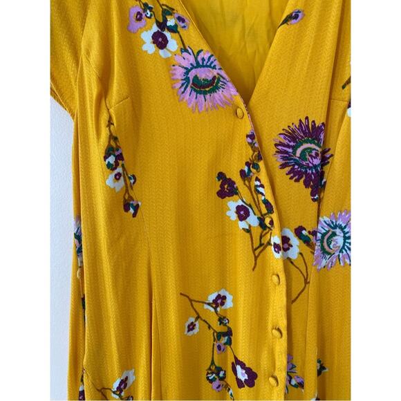 Free People Lost In You Floral Cottagecore Maxi Dress in Yellow Combo Size Small - Picture 4 of 7